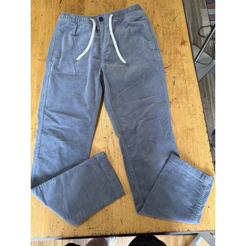 Vuori Pants Mens Small Gray Corduroy Optimist Pant Stretch Chino Elastic Waist